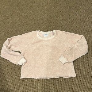 NATION. comfy peachy pink boucle crop crew neck sweatshirts size m